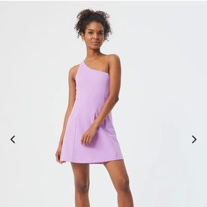 Outdoor Voices One Shoulder Exercise Dress With Liner XS Lavender Light Purple